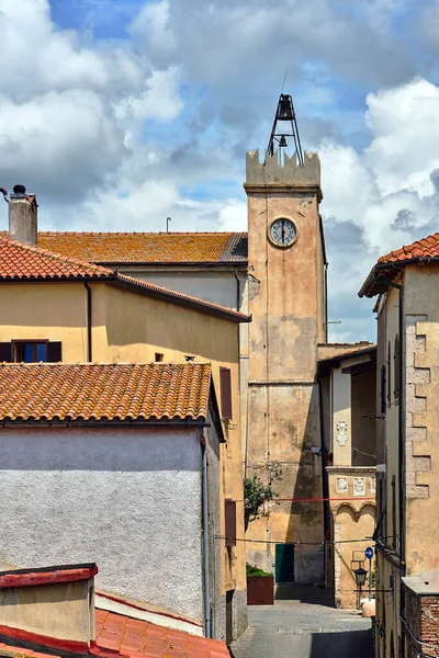 Történelmi Óratorony Magliano Városában Toscana Olaszország — Stock Fotó