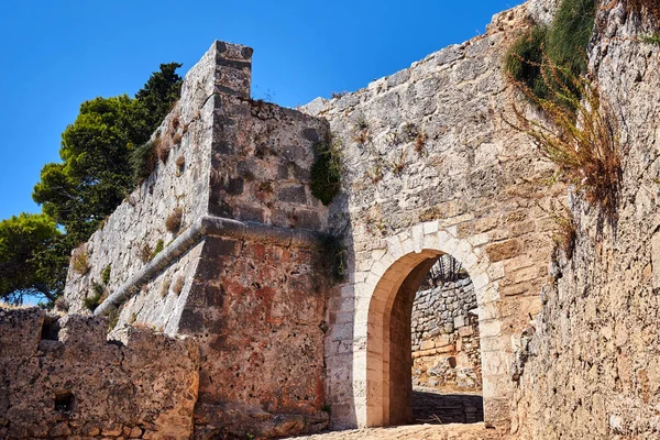 Puerta Piedra Del Castillo Veneciano Medieval San Jorge Isla Cefalonia —  Fotos de Stock