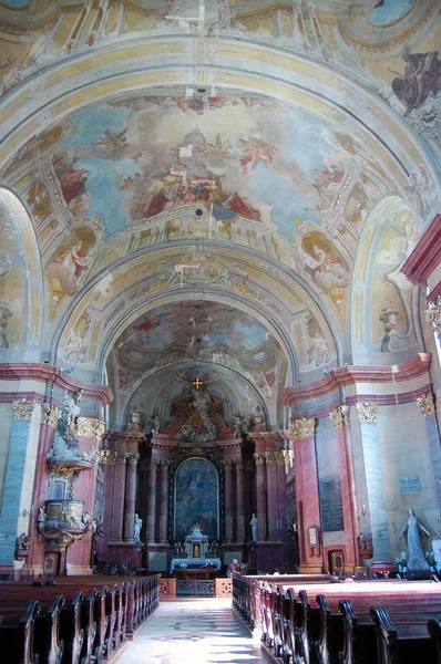 Interior Templo Antigo Com Pintura Parede Teto — Fotografia de Stock
