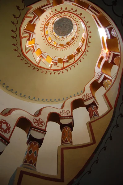 Looking Staircase Different Symbols Handrail Cathedral — Stock Photo, Image