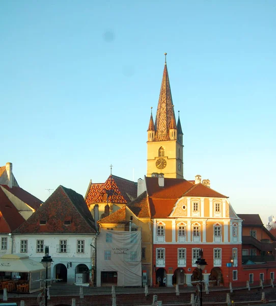 Vista Arquitectura Ciudad Vieja Con Castillo Durante Día — Foto de Stock