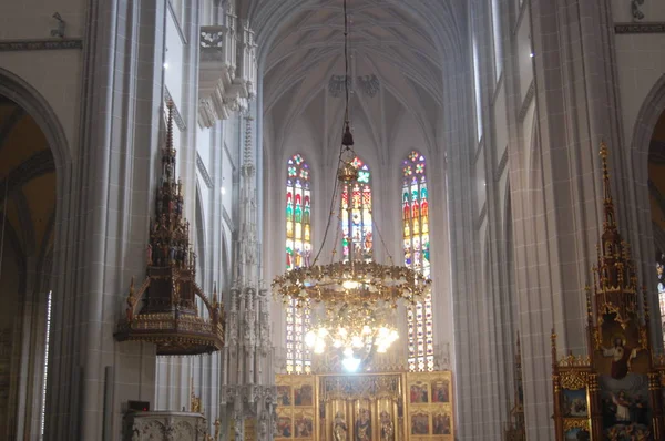 Interior Bela Histórica Antiga Igreja Cristã — Fotografia de Stock