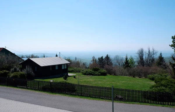 Holzhaus Und Natur Malerische Aussicht — Stockfoto