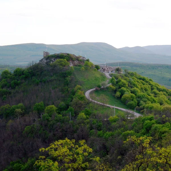 Vista Panorámica Las Ruinas Del Antiguo Castillo Sirok Hungría — Foto de Stock