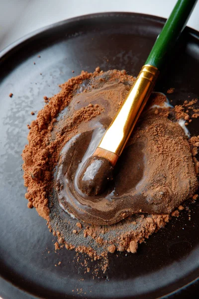 Cacaopoeder Met Boter Close — Stockfoto