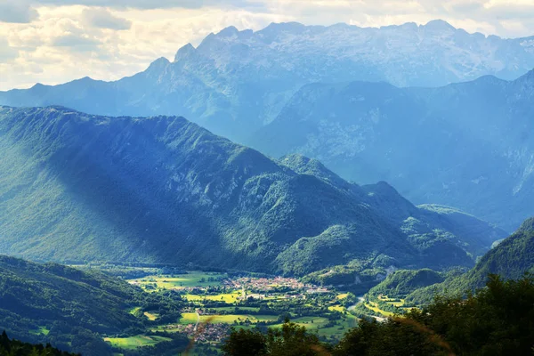 Schöner Abend Den Slowenischen Bergen Mit Blick Auf Die Von — Stockfoto