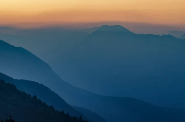 Pôr Sol Mágico Vale Socha Julian Alps Eslovénia — Fotografia de Stock