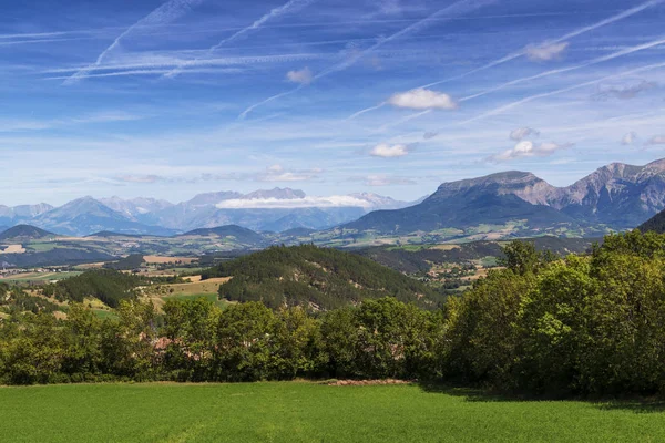 Peisaj Frumos Capturat Într Vale Din Munții Alpi Francezi — Fotografie, imagine de stoc