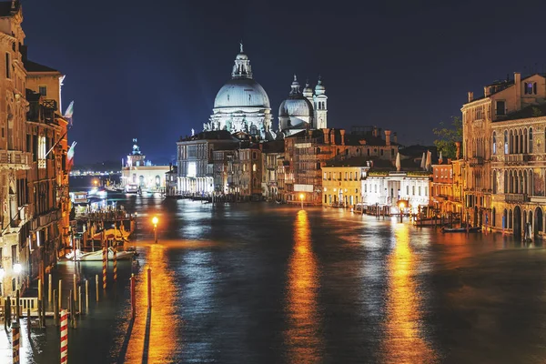 Nachtbeleuchtung Canal Grande Venedig Italien Beliebtes Reiseziel — Stockfoto