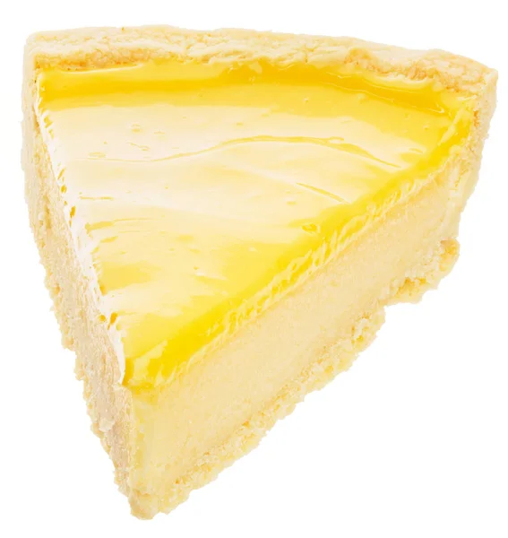 Лимонный чизкейк, изолированный на белом — стоковое фото