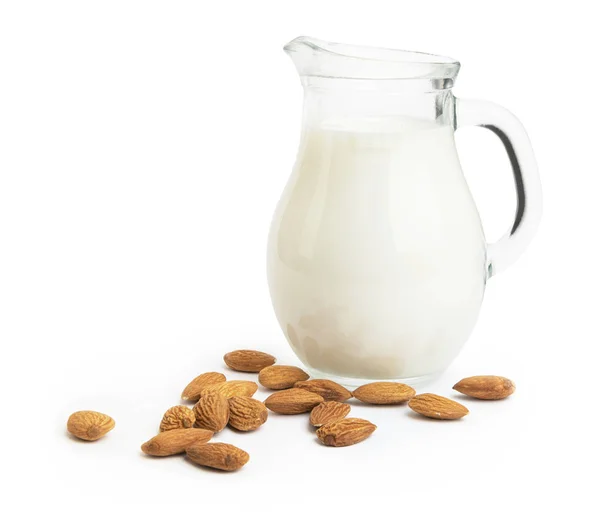 Milk and almonds — Stock Photo, Image