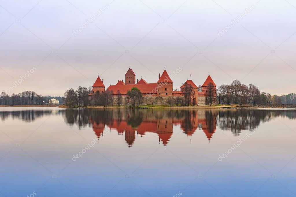 Trakai castle on the lake