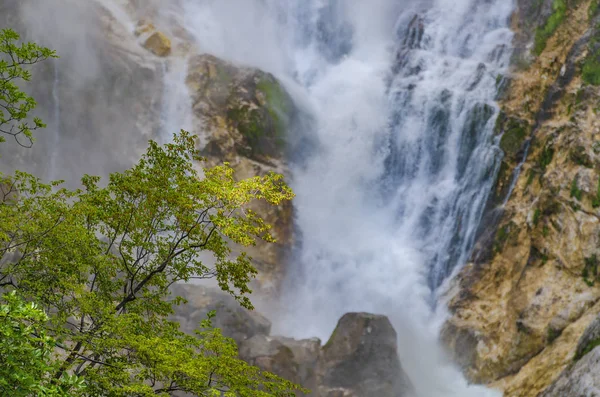 Big waterfall in Julian Alps. — Stock Photo, Image