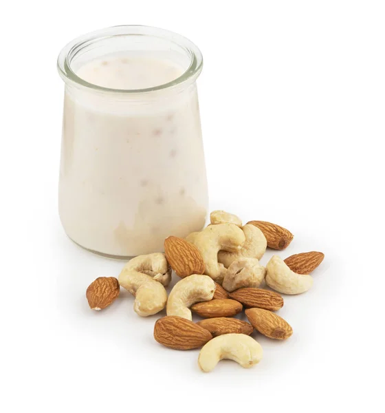 Vegan nut milk isolated on white — Stock Photo, Image
