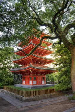 Hakata bölgesindeki Tochoji Tapınağı'nın Pagoda'sı, Fukuoka, Japonya