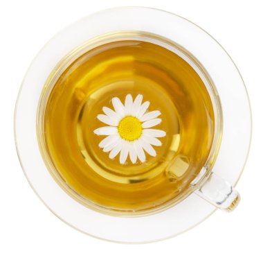 Bir fincan sağlıklı papatya çayı..