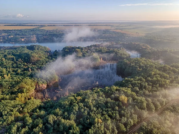 Miniere Legnite Allagate Vicino Aleksandriya Ucraina Paesaggio Aereo — Foto Stock