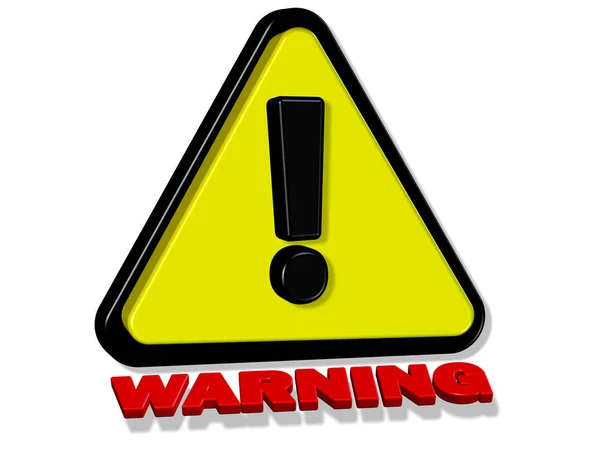 Render Danger Warning Exclamation Point Sign Icon — Stock Photo, Image