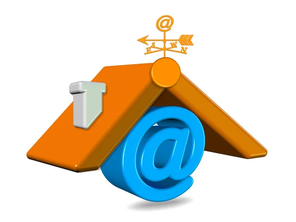 Render Home Email Illustrazione Foto Scorta — Foto Stock