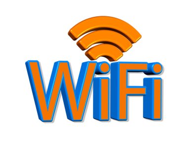3D render Wifi kavramı, stok fotoğraf 