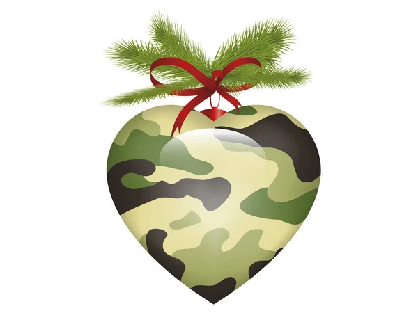 Weihnachten Camouflage Heart Heart — Stockvektor