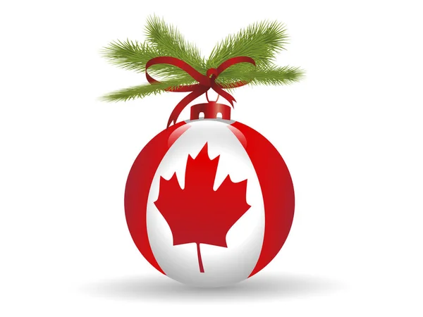 Merry Christmas Canada Vlag Globe Vector — Stockvector