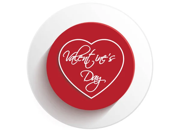 Valentine Day Heart Button Vector — ストックベクタ