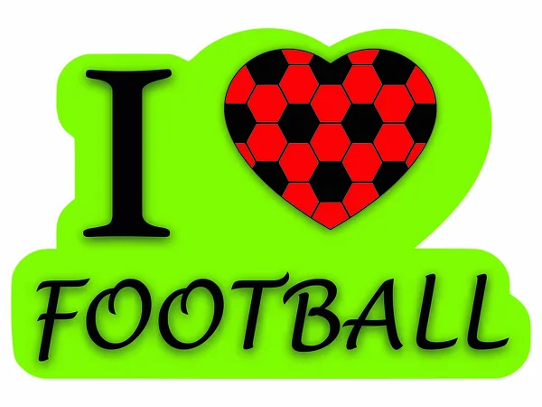 Λατρεύω Ποδόσφαιρο Καρδιά Και Μπάλα Λογότυπο Για Τους Φιλάθλους Του — Διανυσματικό Αρχείο