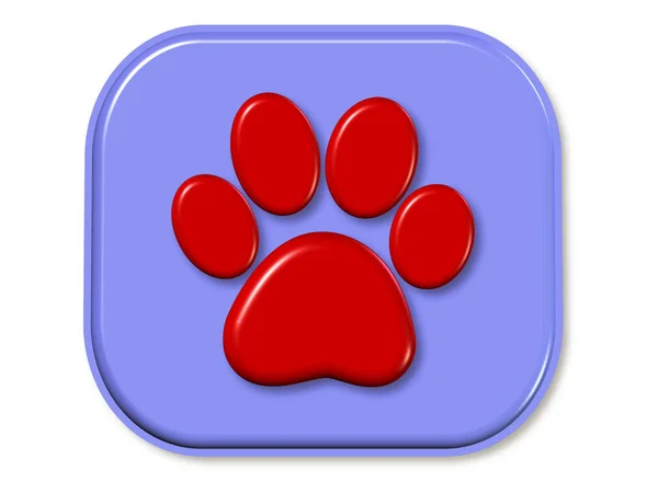 Render Animal Footprint Icon — Stock Photo, Image