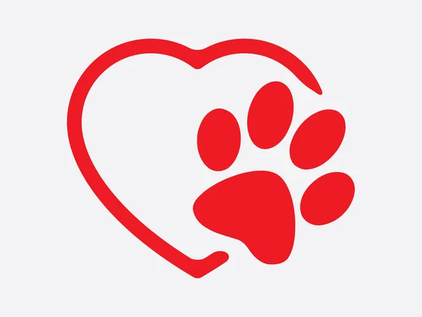 Love Animal Paws Prints Dog Vector — Stock Vector