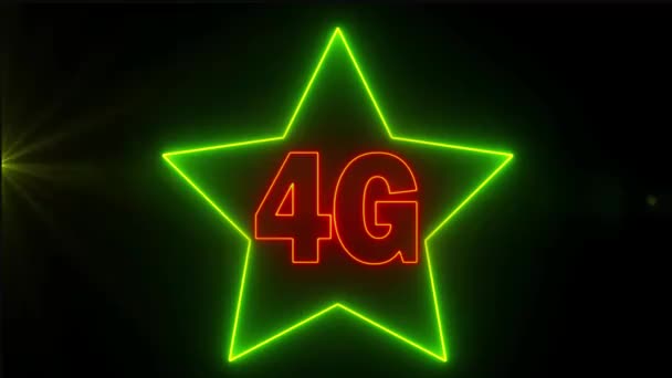 Animation Fast Mobile Network Green Red Neon Background — Stock Video