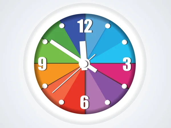 Reloj Colorido Símbolo Tiempo Efectos Transparencia Utilizados Elementos Resalto Vector — Archivo Imágenes Vectoriales