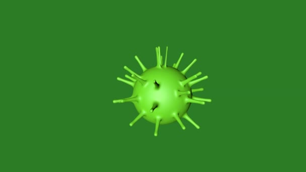 Covid Coronavirus Cell Blue Girando Lazo Sin Fisuras Pantalla Verde — Vídeo de stock