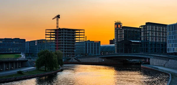 Furia Alla Stazione Centrale Berlino Tramonto — Foto Stock