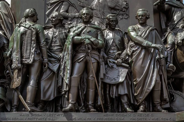 Figures Equestrian Monument Frederick Great Berlin — Stock Photo, Image