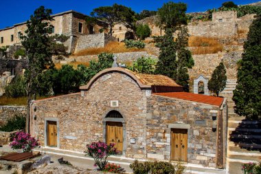 Spinalonga Yunan Adası üzerindeki 