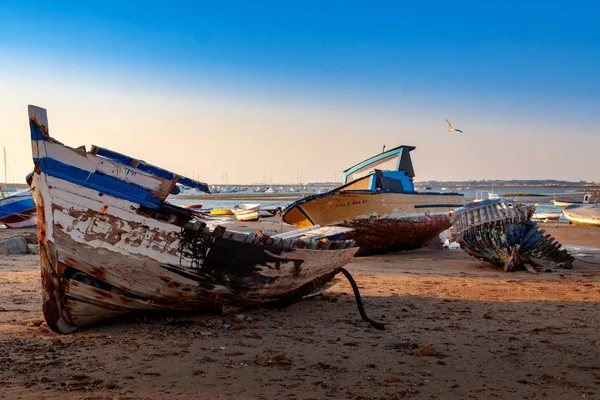 Defekte Holzboote Vor Andalusien — Stockfoto