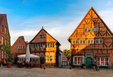 Ahşap-ev küçük bir Alman kasabasında