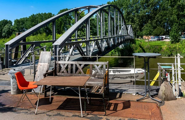 Iron Bridge Elbpark Entenwerder Hamburg — Stock Photo, Image