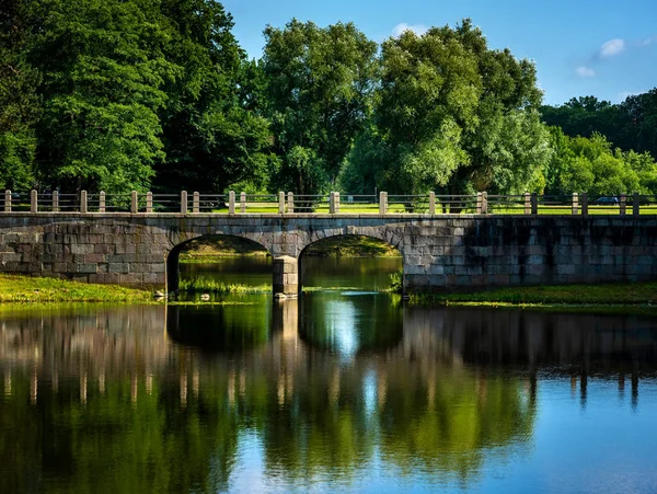 Small Stone Bridge Moat Castle Ahrensburg — Stock Photo, Image