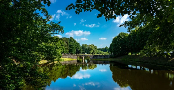 Moat Park Schloss Ahrensburg Schleswig Holstein — Stock Photo, Image