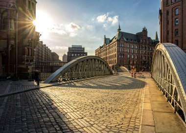 Binalar, ambarlar ve ofislerinde Hamburger Speicherstadt