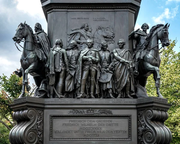 Estatua Ecuestre Del Viejo Fritz Berlín Mitte Unter Den Linden — Foto de Stock