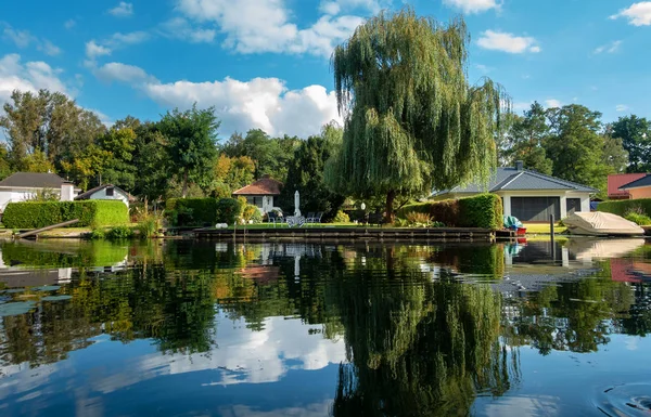 Wonen Rivier Het Berlijn Dorp Van Nieuwe Venetië Berlin Treptow — Stockfoto