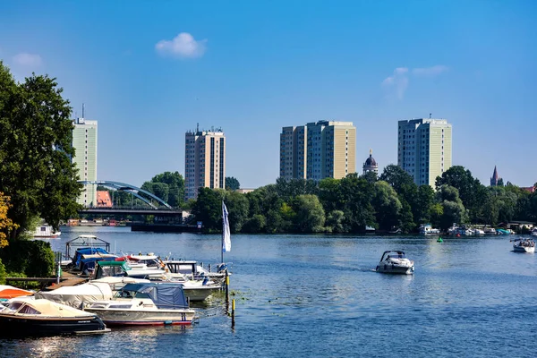 Potsdam Havel Nehri Üzerindeki Evler Almanya — Stok fotoğraf