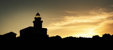 İtalya, Sardunya 'daki Capo Testa Deniz Feneri
