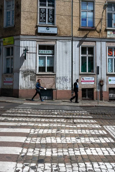 Un paso peatonal en la ciudad polaca de Szczecin —  Fotos de Stock