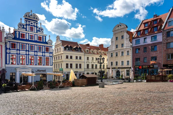 Antiguo mercado histórico en la ciudad polaca de Szczecin — Foto de Stock