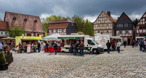 Vieux marché de fermiers dans un petit village allemand, Allemagne — Photo