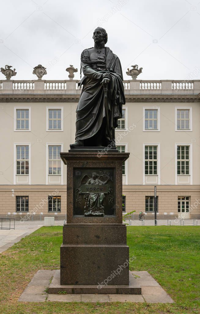Monument of the Prussian officer Yorck on the Bebelplatz in Berlin, Germany